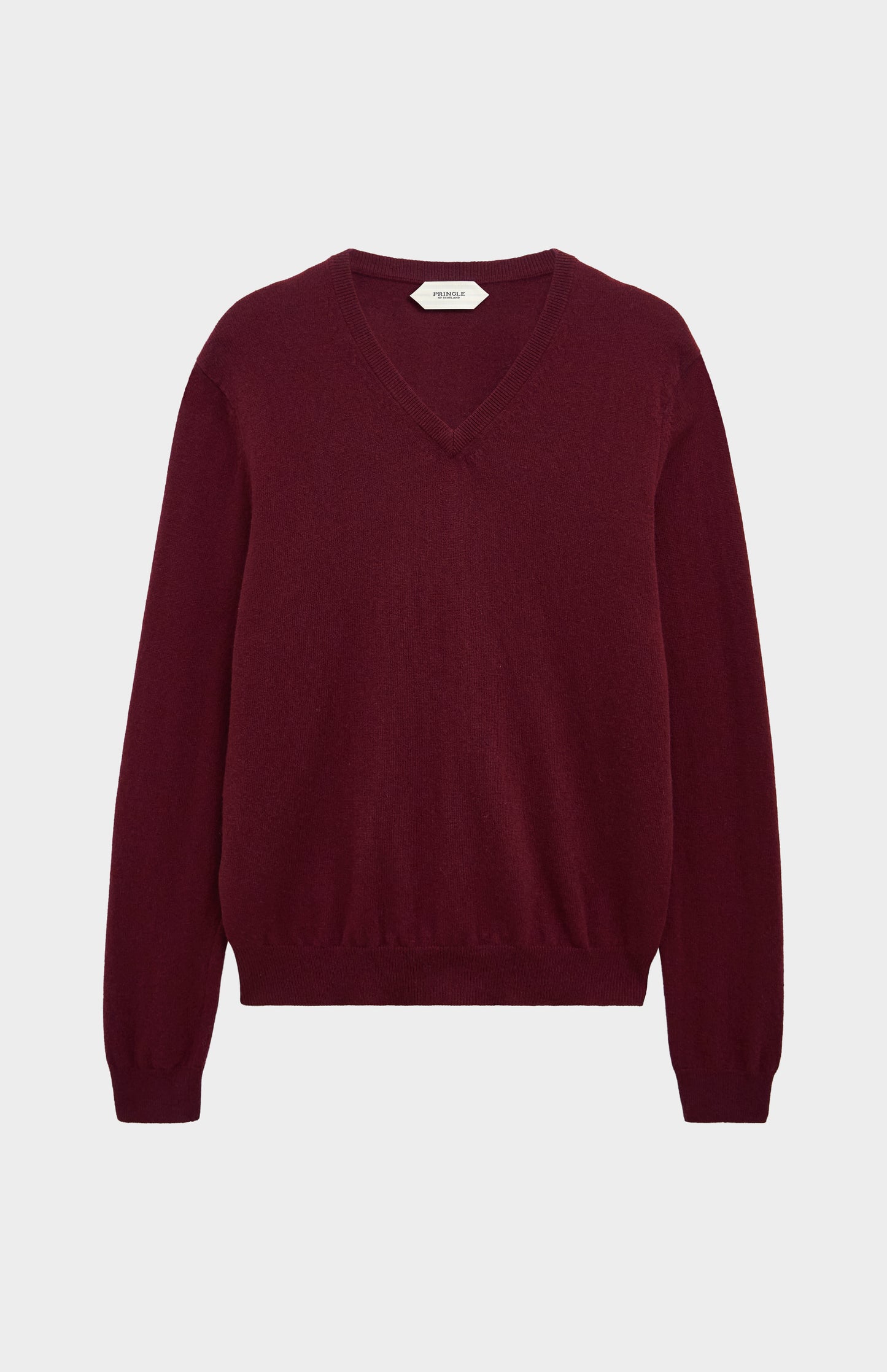 Men's Classic V-neck Cashmere Jumper In Burgundy