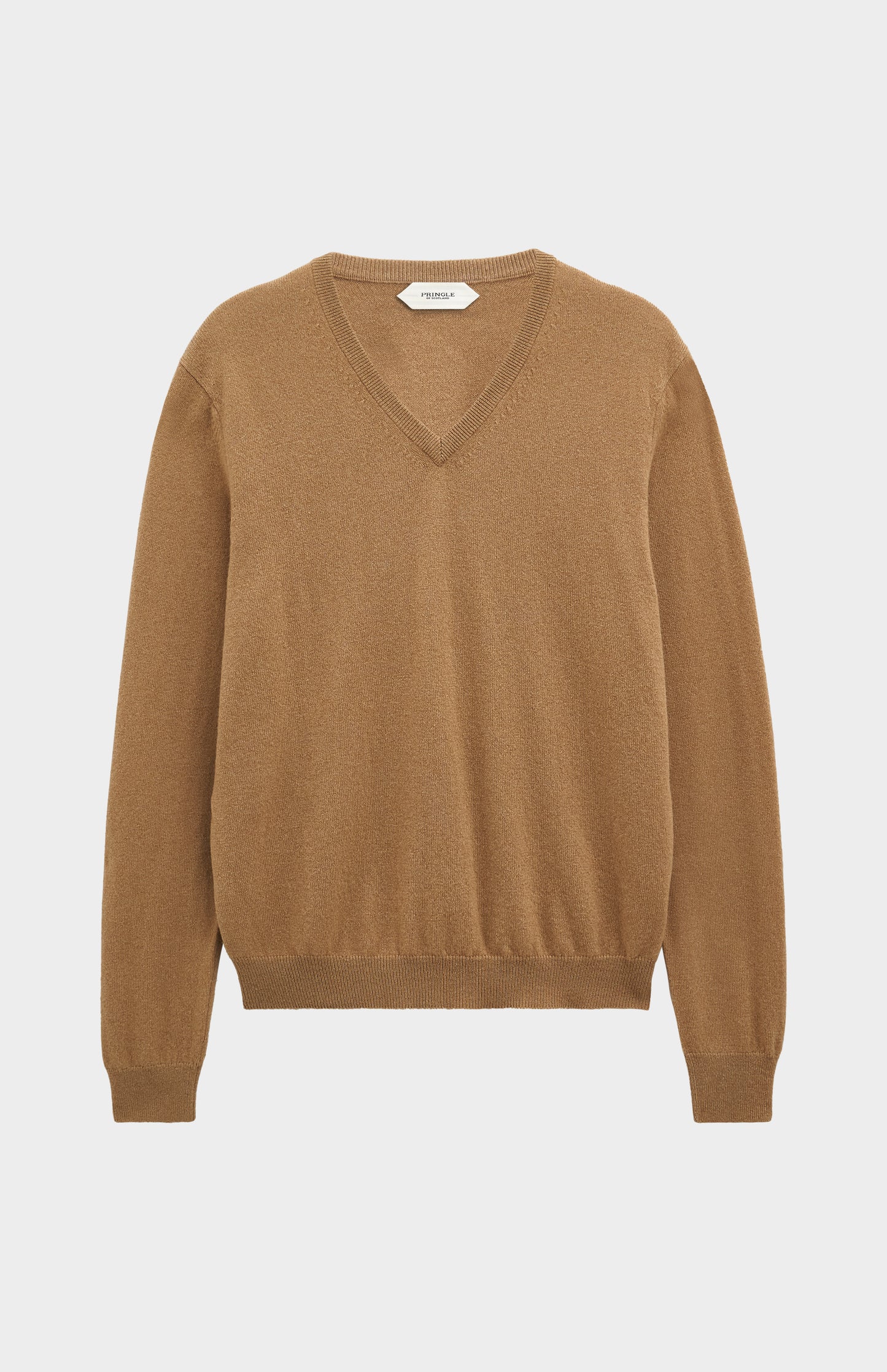 Men's Classic V-neck Cashmere Jumper In Camel