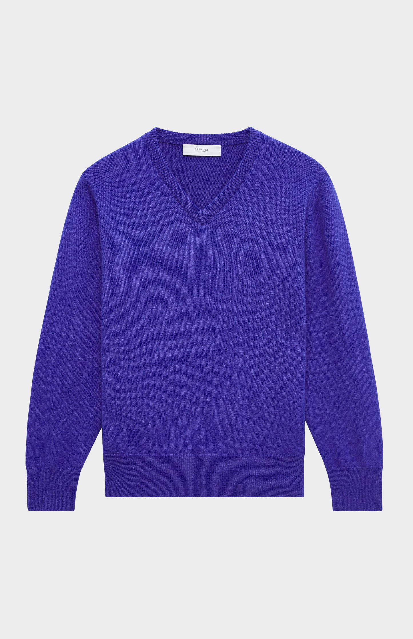 Mens 4 Ply V Neck Cashmere Jumper In Cobalt Blue