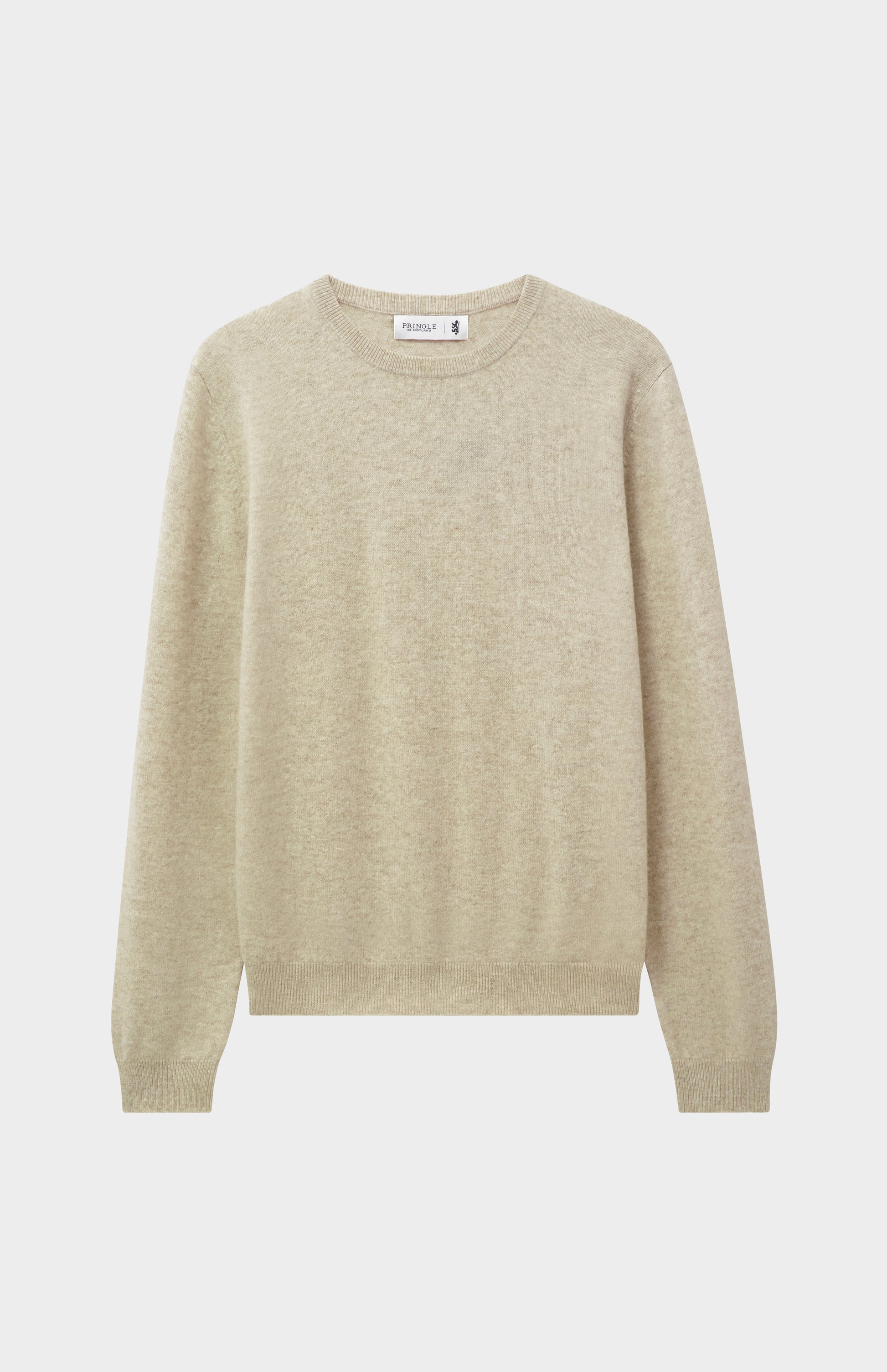 Pringle Men's Classic Round Neck Cashmere Jumper In Oatmeal