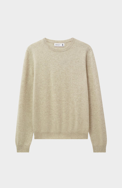 Pringle Men's Classic Round Neck Cashmere Jumper In Oatmeal