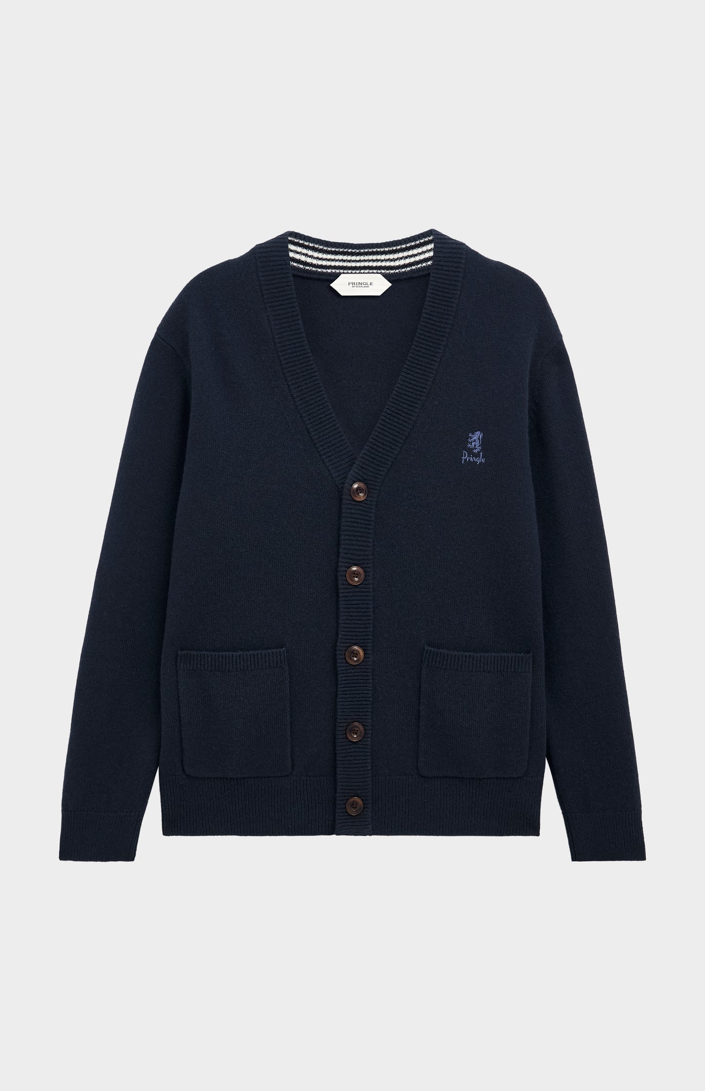 Men's Classic Supersoft Lambswool Cardigan In Navy Blue