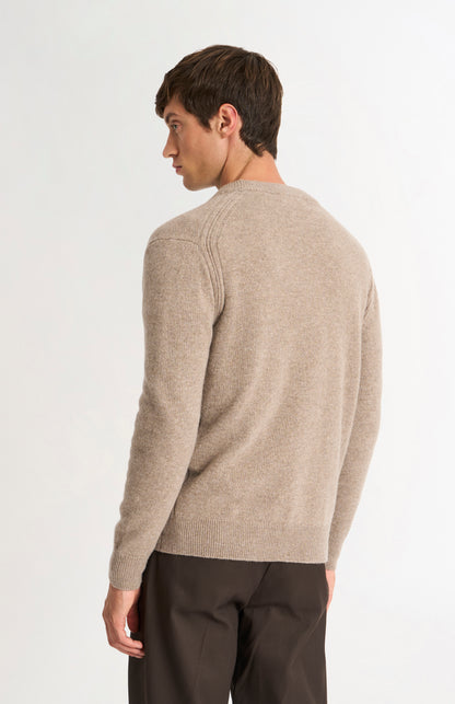 Men's Classic Supersoft Lambswool Cardigan In Mushroom
