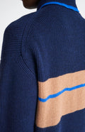 Men's Merino Half Zip Sweater In Ink