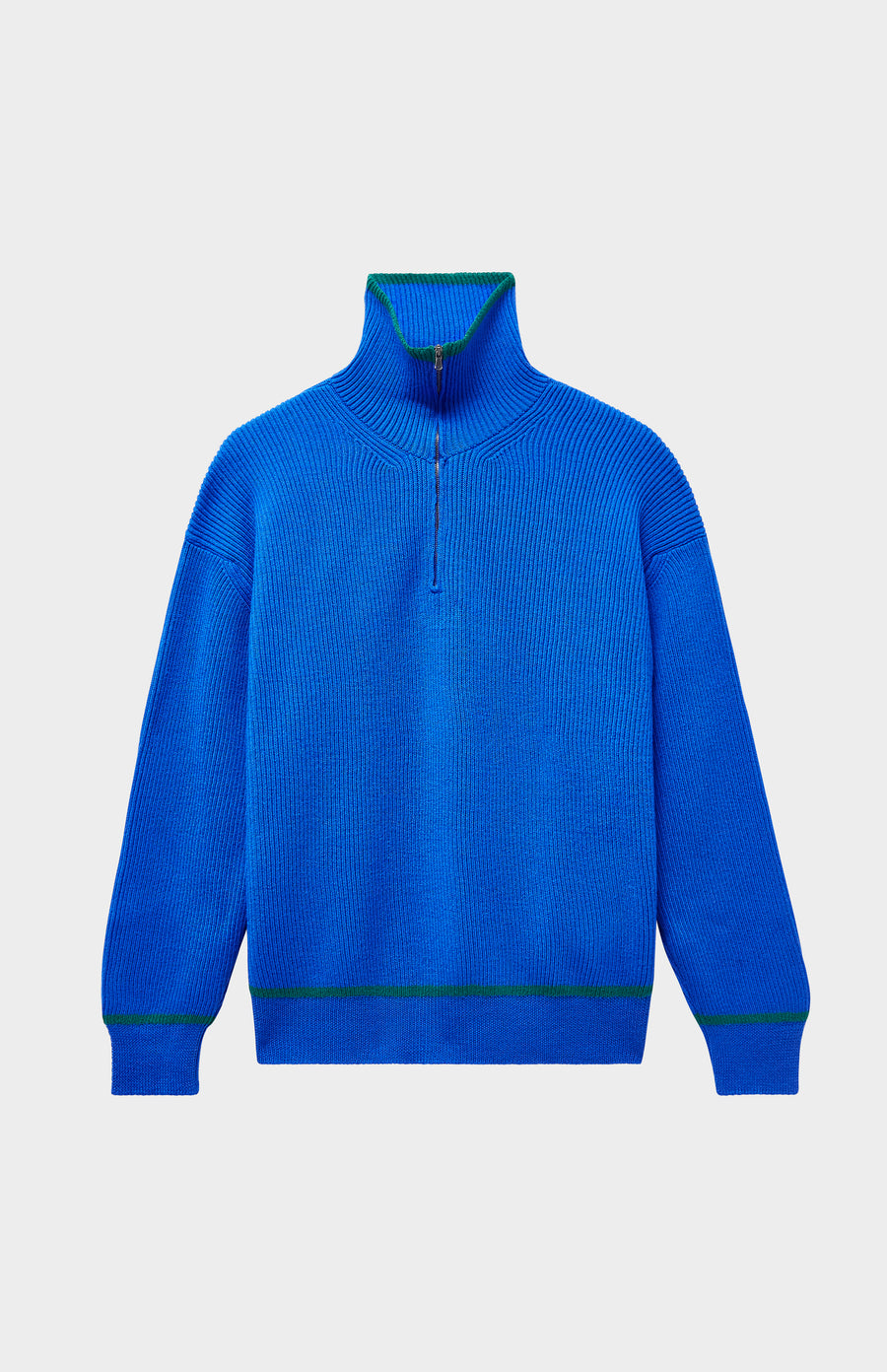 Men's Merino Half Zip Sweater In Azure Blue