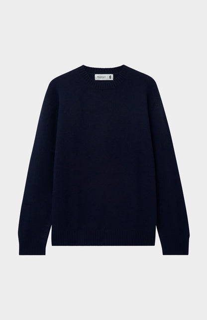 Pringle of Scotland Men's Round Neck Cashmere Jumper In Navy Melange