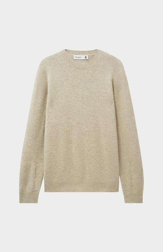 Pringle of Scotland Men's Round Neck Cashmere Jumper In Oatmeal