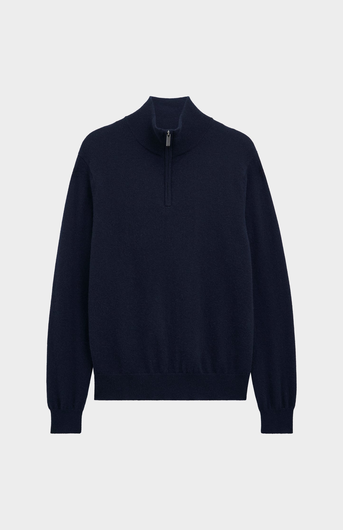 Men's Classic Qtr Zip Cashmere Jumper In Navy Blue