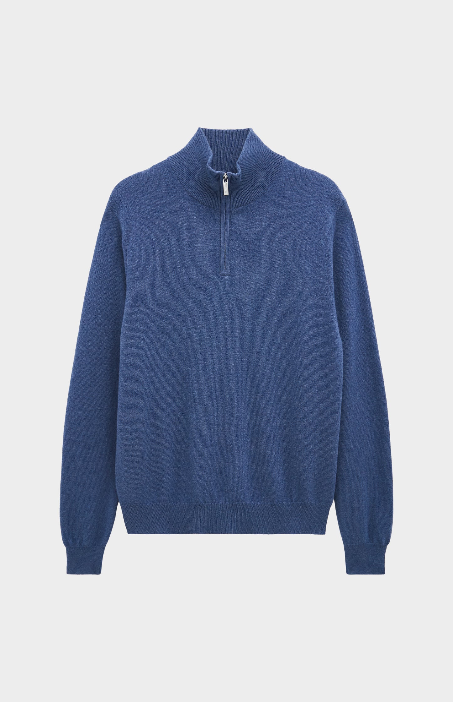 Men's Classic Qtr Zip Cashmere Jumper In Bering Sea Blue