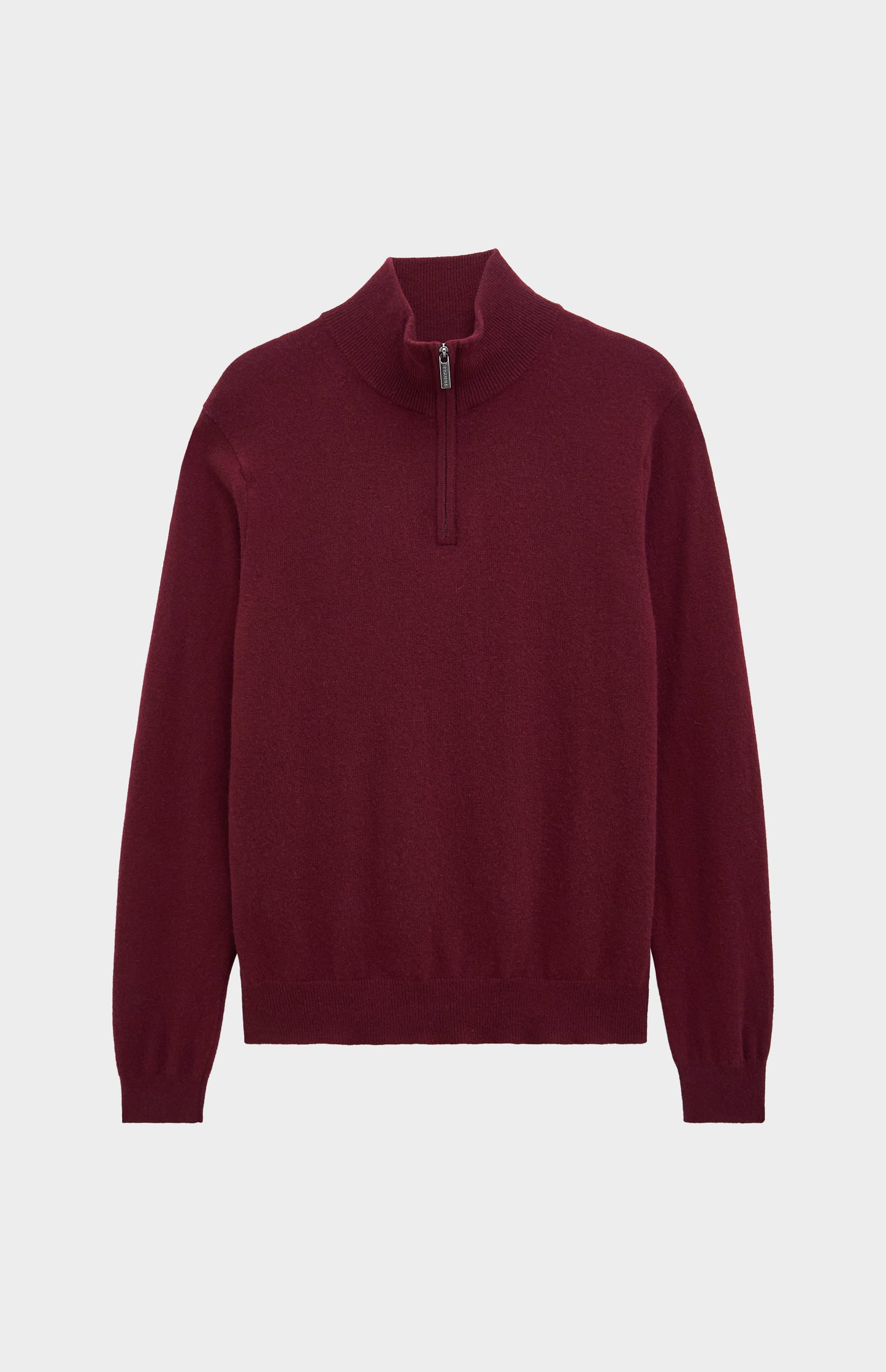 Men's Classic Qtr Zip Cashmere Jumper In Burgundy
