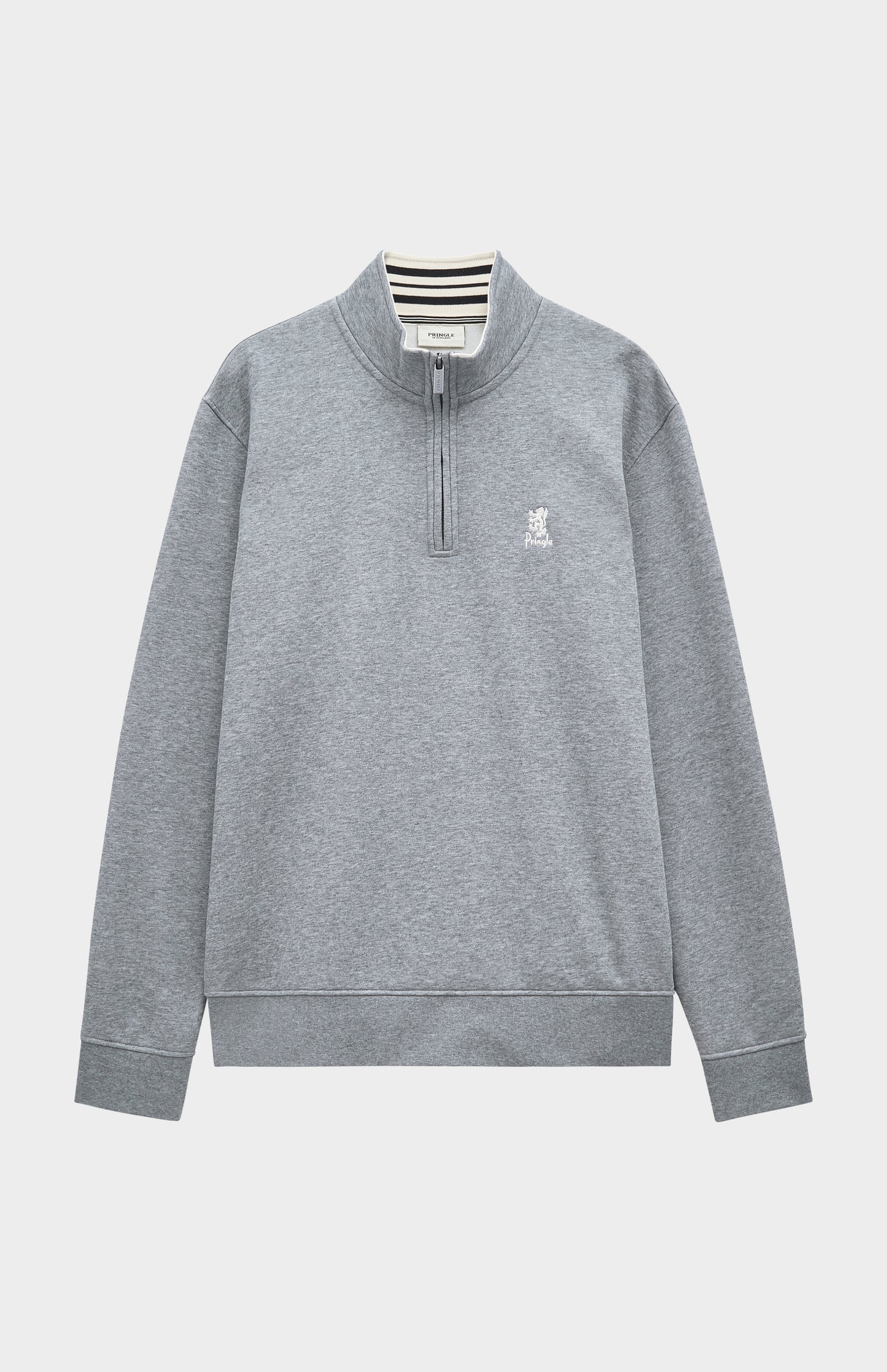 Men's Qtr Zip Track Jumper In Grey Melange