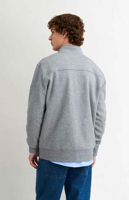 Men's Qtr Zip Track Jumper In Grey Melange