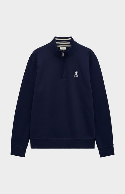 Men's Qtr Zip Track Jumper In Navy Blue