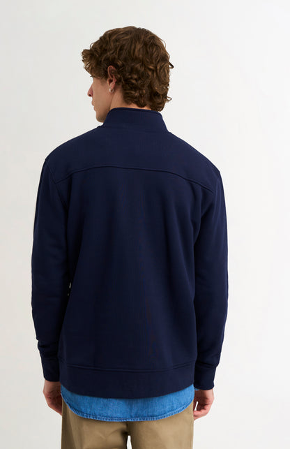 Men's Qtr Zip Track Jumper In Navy Blue