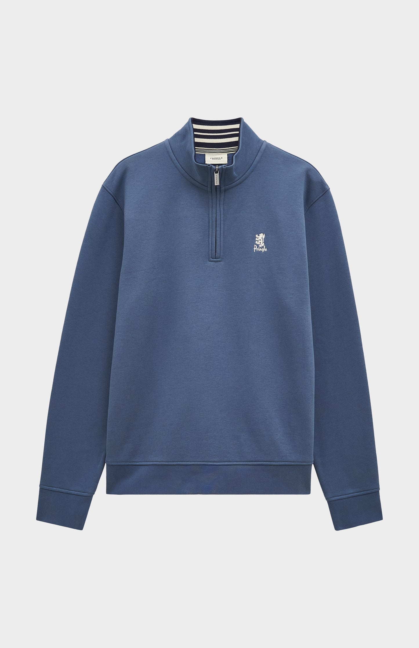 Pringle of Scotland Men's Qtr Zip Track Jumper In Bering Sea Blue