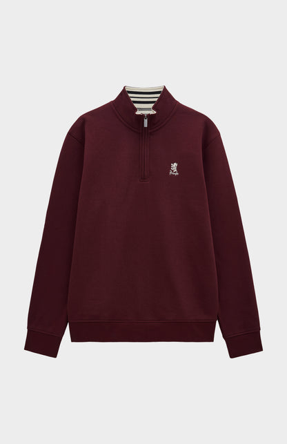 Men's Quarter Zip Track Jacket In Burgundy