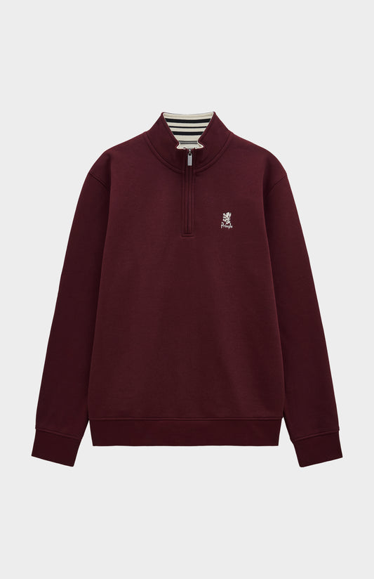 Men's Quarter Zip Track Jacket In Burgundy
