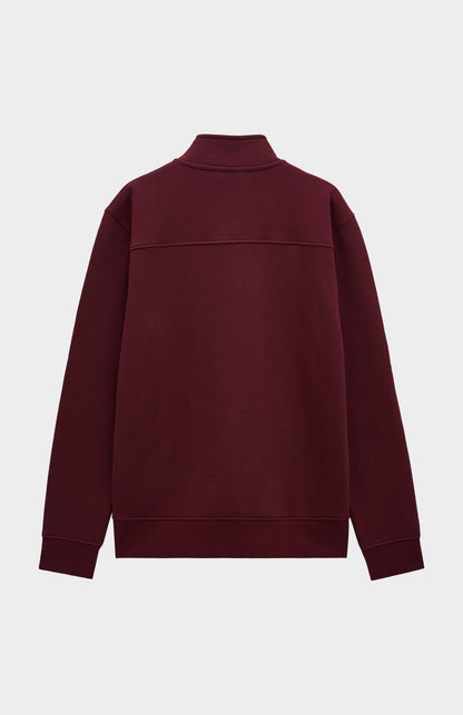 Men's Quarter Zip Track Jacket In Burgundy