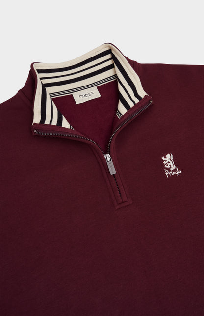 Men's Quarter Zip Track Jacket In Burgundy