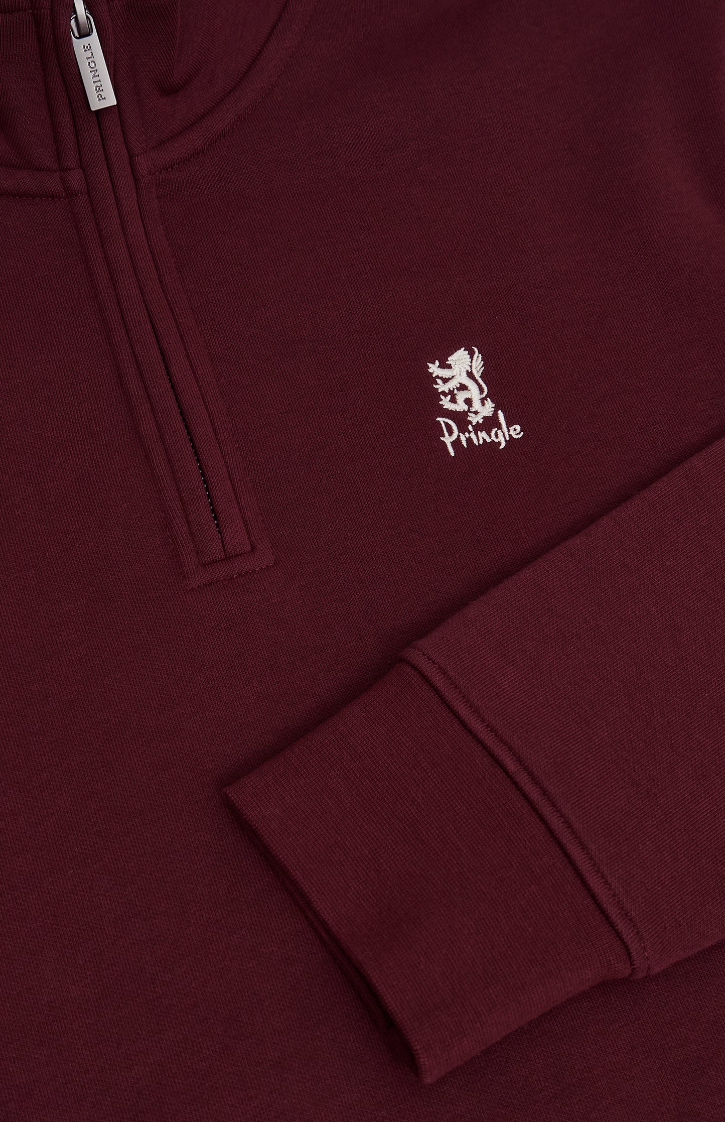 Men's Quarter Zip Track Jacket In Burgundy