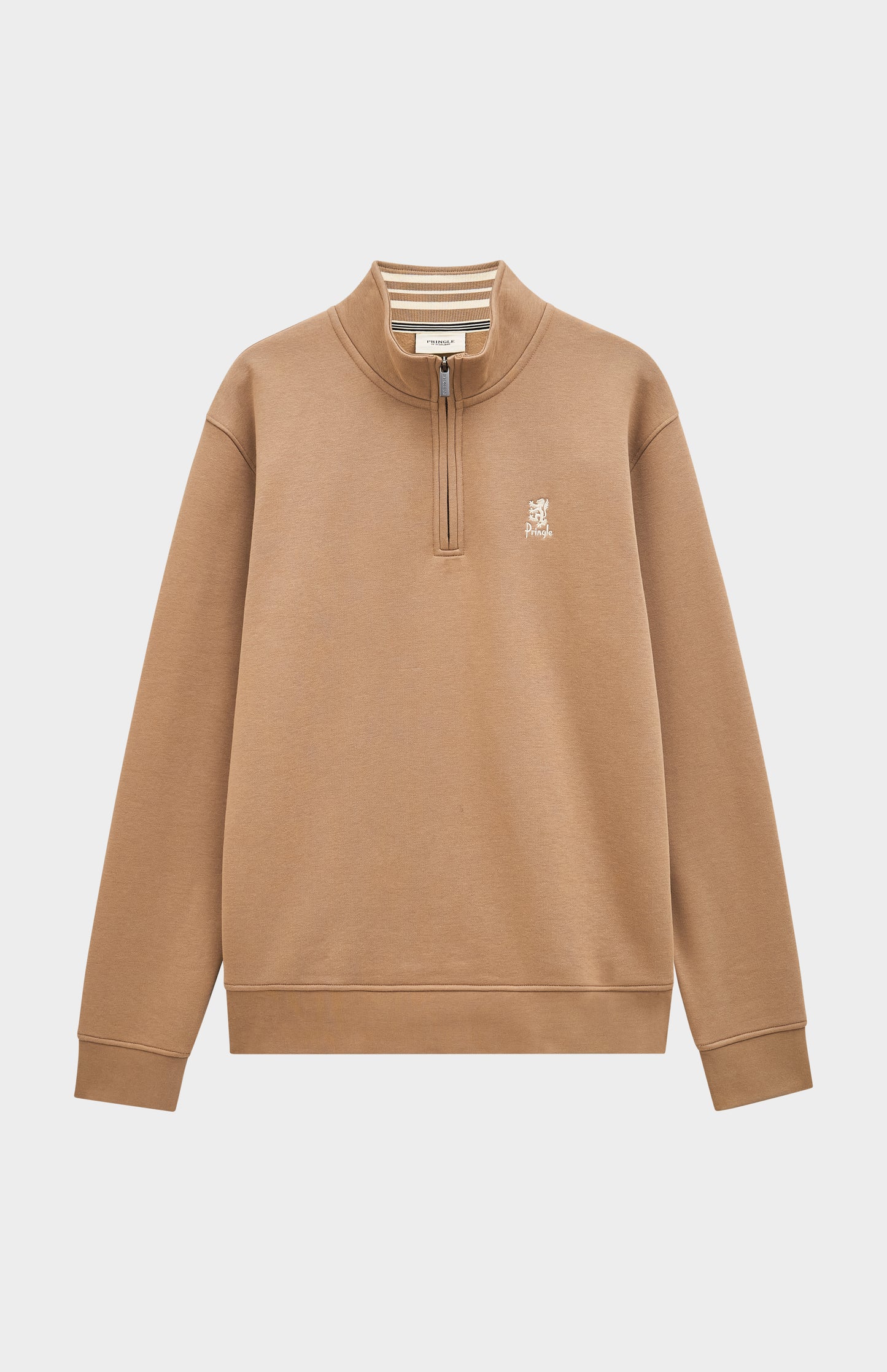 Men's Qtr Zip Track Jumper In Mushroom