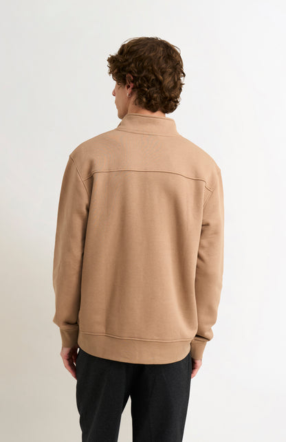 Men's Qtr Zip Track Jumper In Mushroom