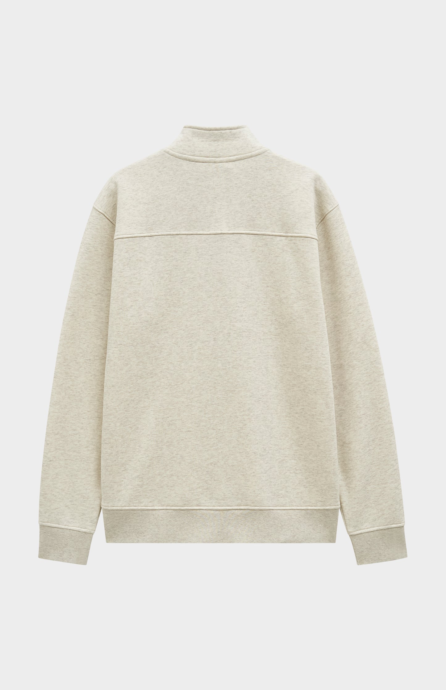 Pringle of Scotland Men's Qtr Zip Track Jumper In Ecru Beige Melange rear view