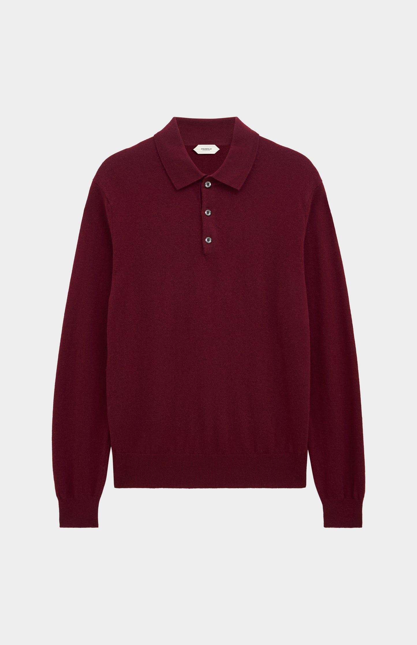 Men's Classic Polo Neck Cashmere Jumper In Burgundy