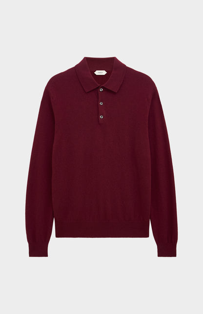 Men's Classic Polo Neck Cashmere Jumper In Burgundy