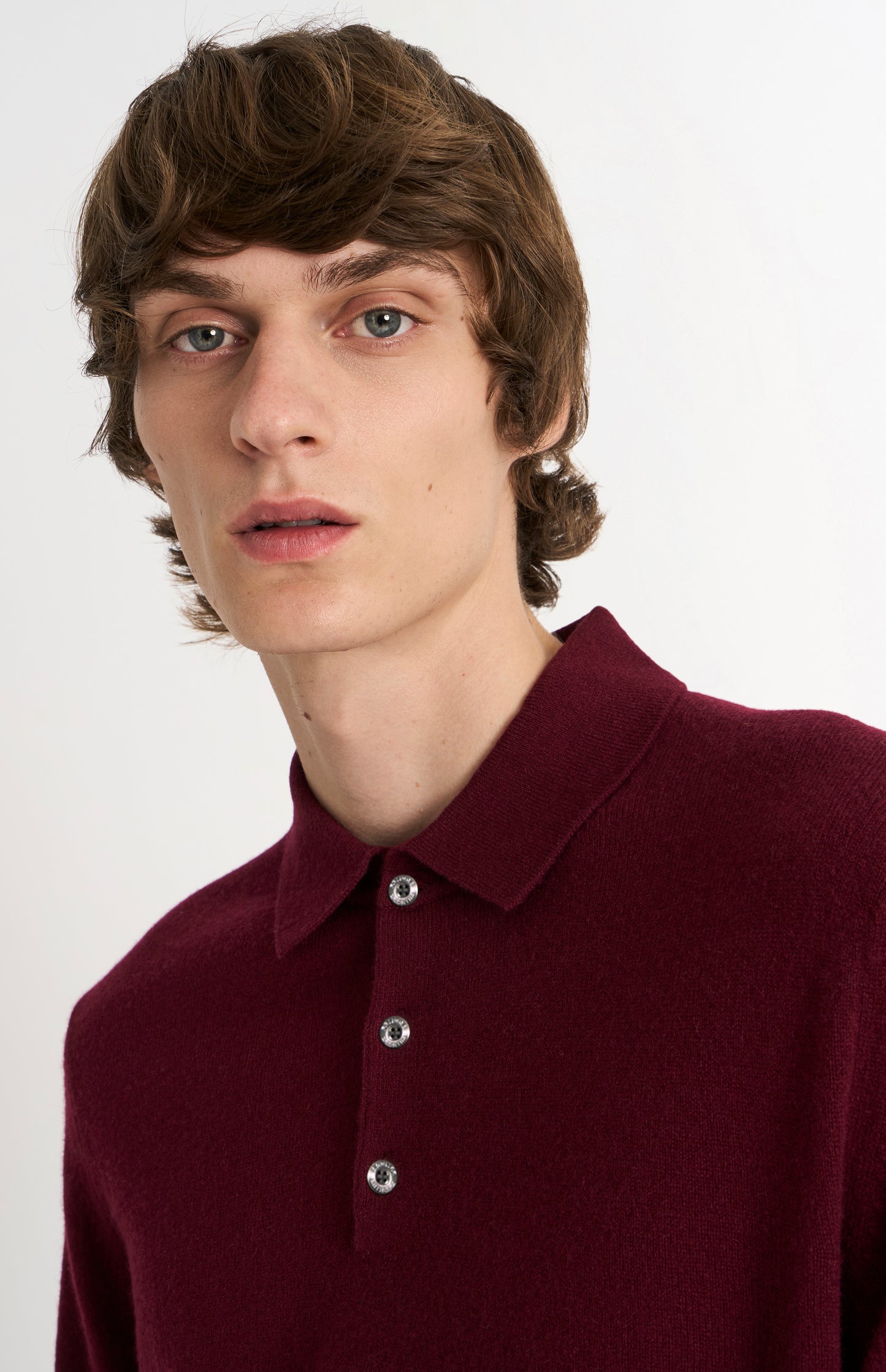Men's Classic Polo Neck Cashmere Jumper In Burgundy