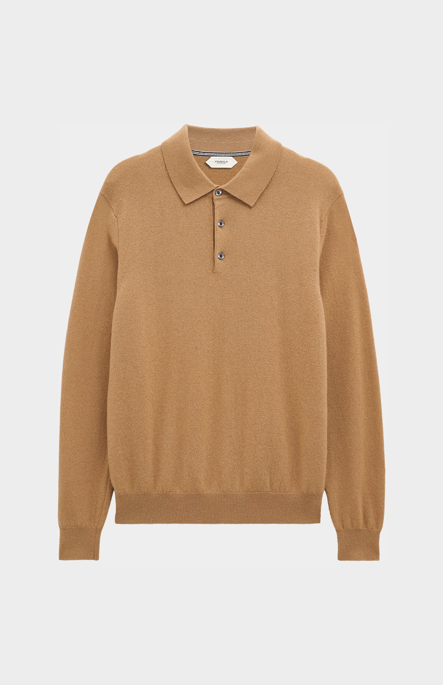 Men's Classic Polo Shirt Cashmere Jumper In Camel