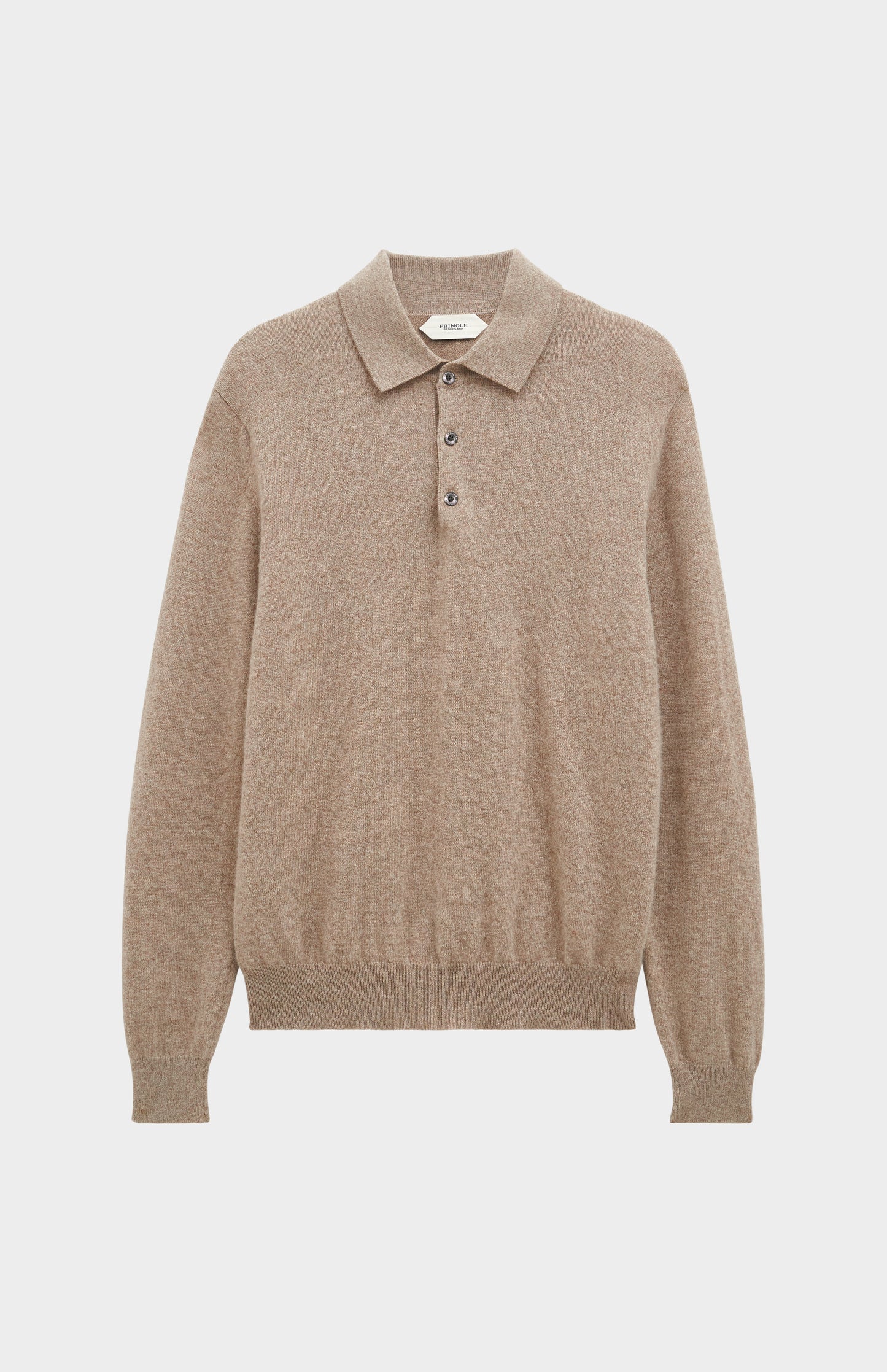 Men's Classic Polo Shirt Cashmere Jumper In Mushroom