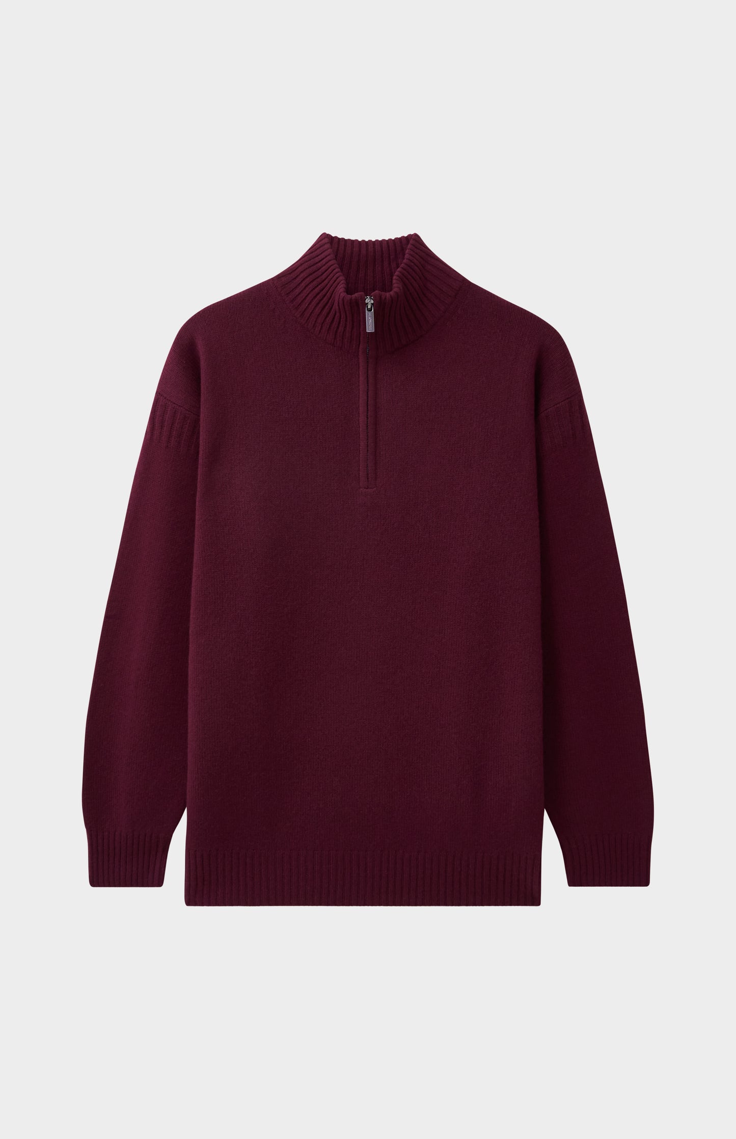 Pringle of Scotland Men's Zip Neck Cashmere Jumper In Burgundy