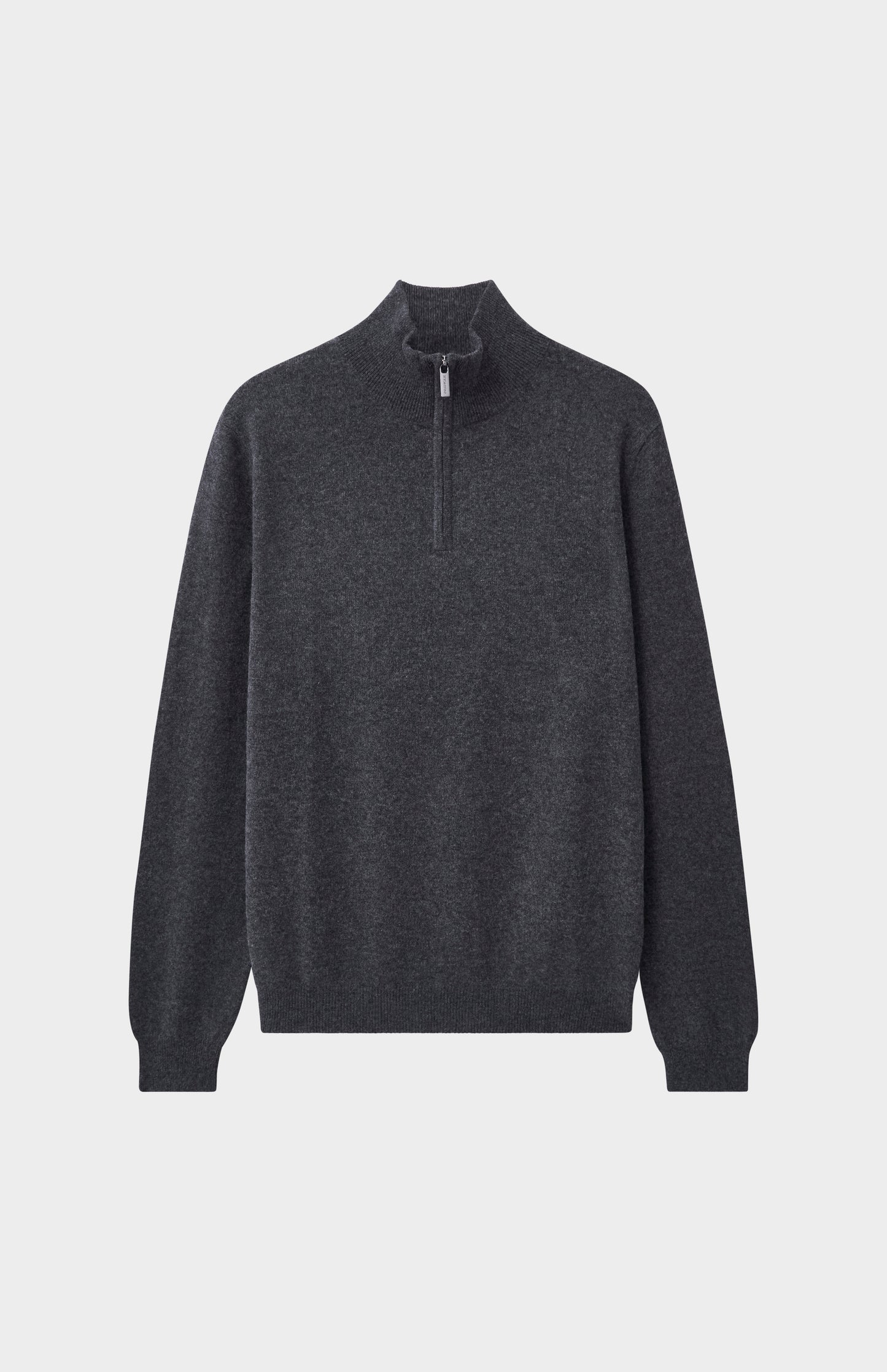 Pringle of Scotland Men's Quarter Zip Cashmere Jumper Classic In Charcoal