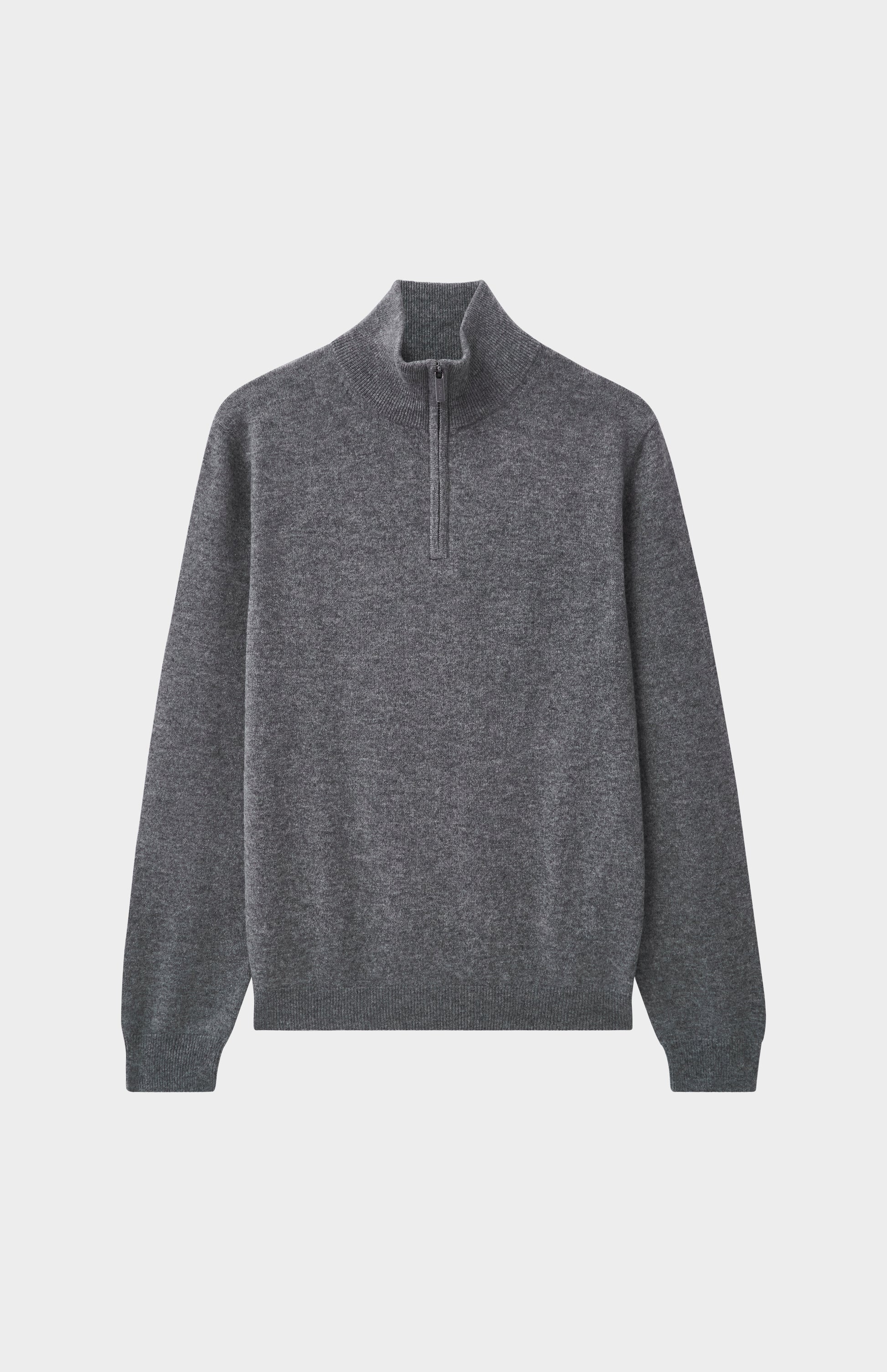 Pringle Men's Quarter Zip Cashmere Jumper Classic In Grey Melange