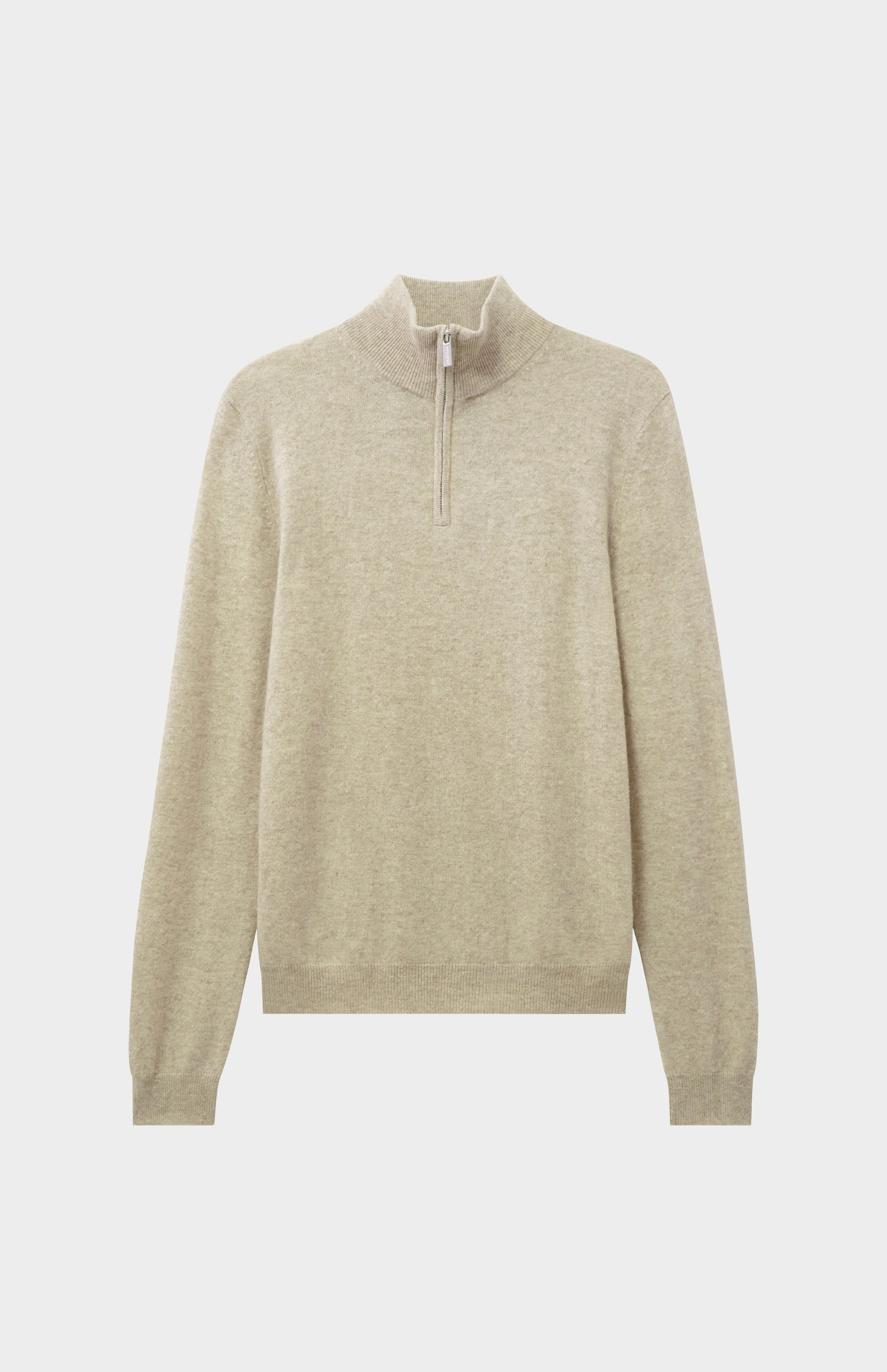 Pringle of Scotland Men's Quarter Zip Cashmere Jumper Classic In Oatmeal