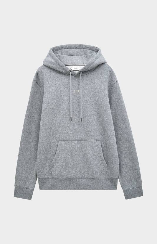 Men's Hooded Jumper In Grey Melange
