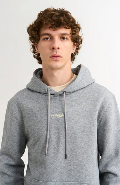 Men's Hooded Jumper In Grey Melange
