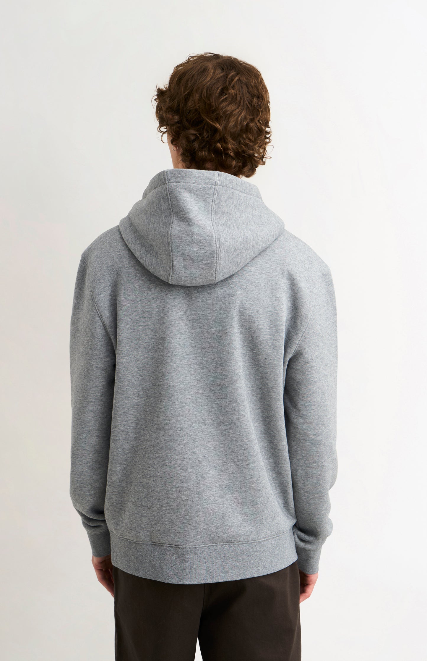 Men's Hooded Jumper In Grey Melange