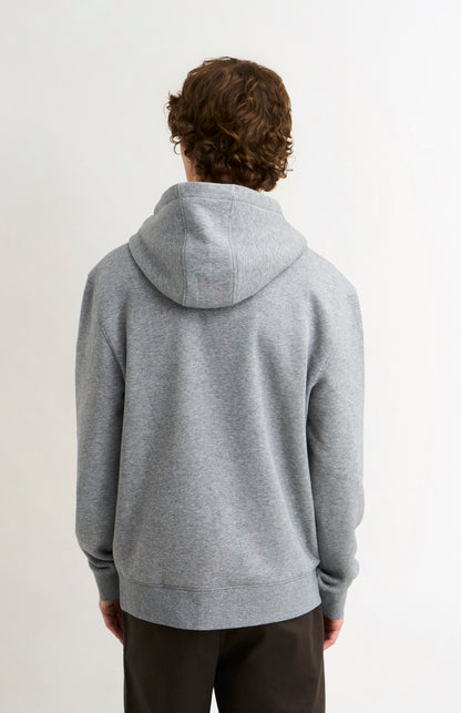 Men's Hooded Jumper In Grey Melange