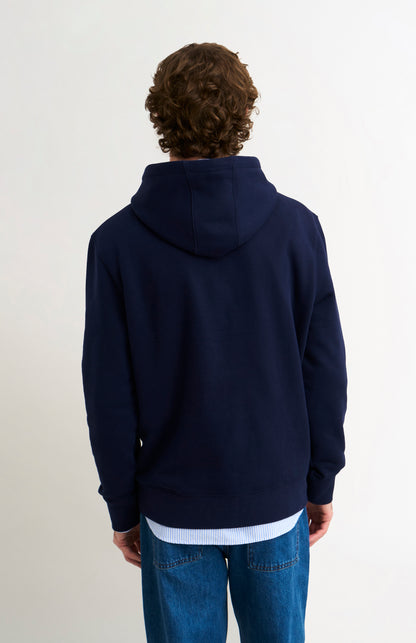 Men's Hooded Jumper In Navy Blue