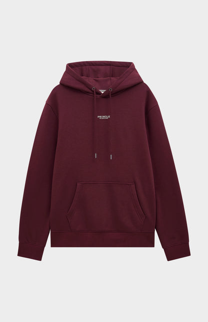 Men's Hooded Jumper In Burgundy