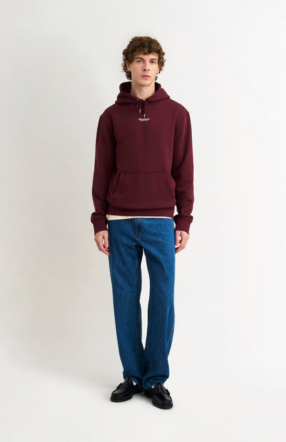 Men's Hooded Jumper In Burgundy