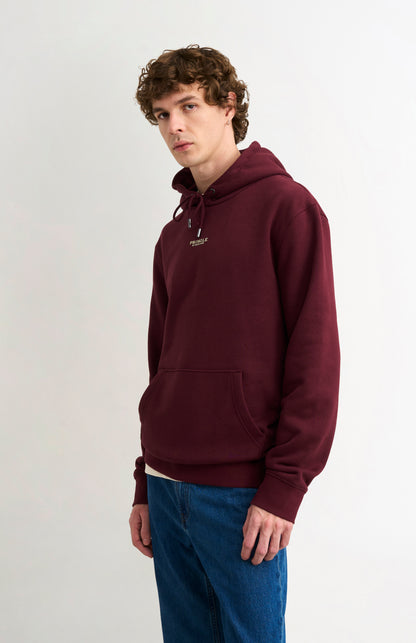 Men's Hooded Jumper In Burgundy