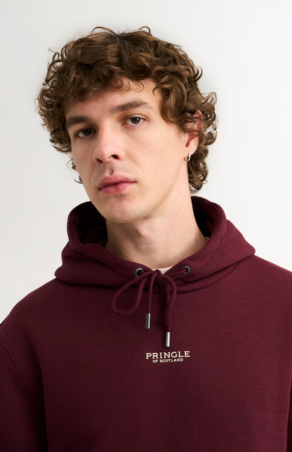 Men's Hooded Jumper In Burgundy