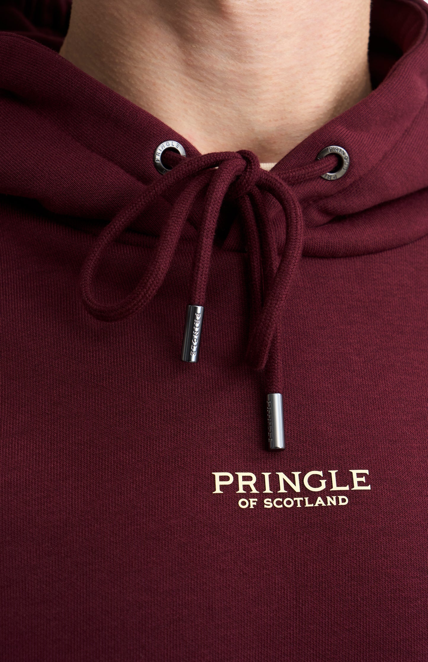 Men's Hooded Jumper In Burgundy