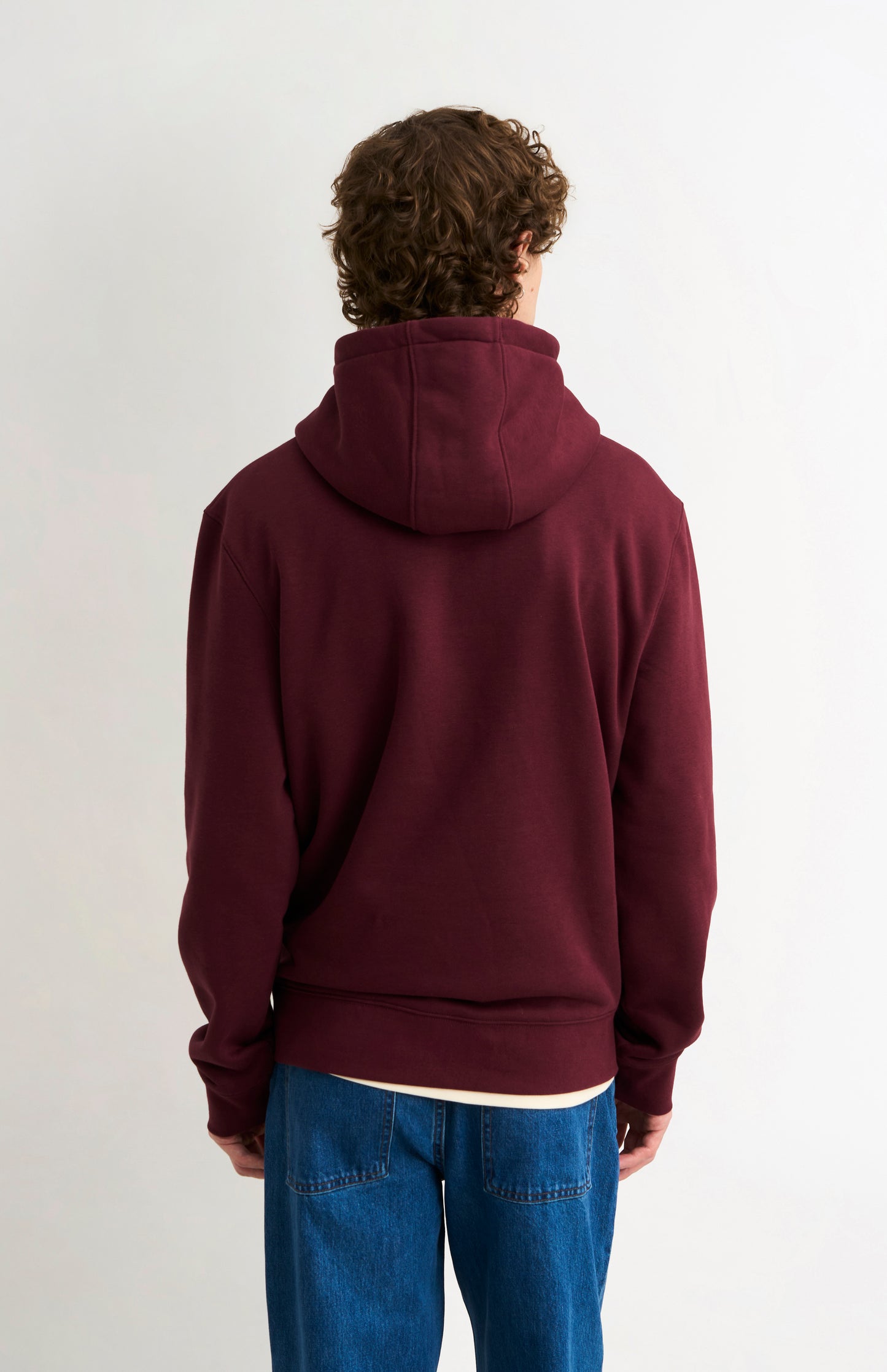 Men's Hooded Jumper In Burgundy
