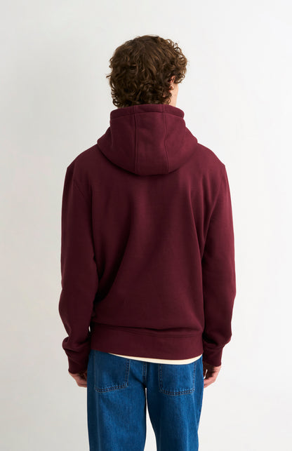 Men's Hooded Jumper In Burgundy