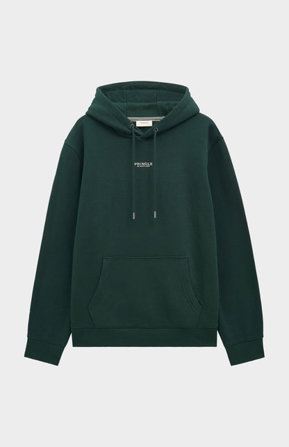 Men's Hooded Jumper In Pine Green