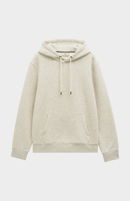 Men's Hooded Jumper In Ecru Beige Melange